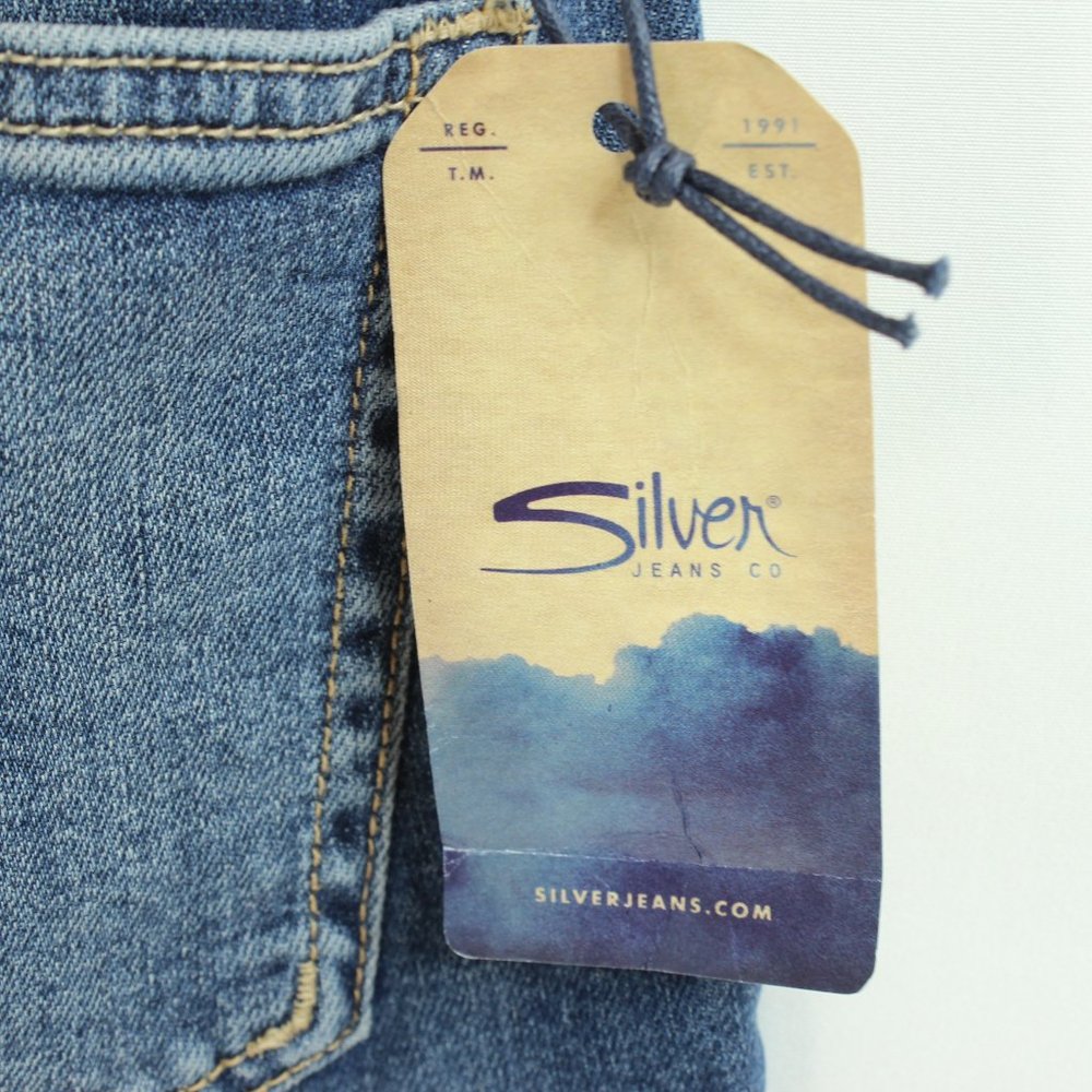 BLUE JEANS SILVER AIKO Skinny Women's Size‎ W24 L25 - Picture 9 of 12